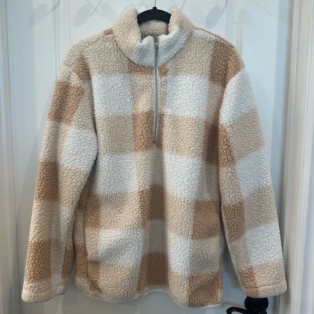 Plaid Sherpa Pullover